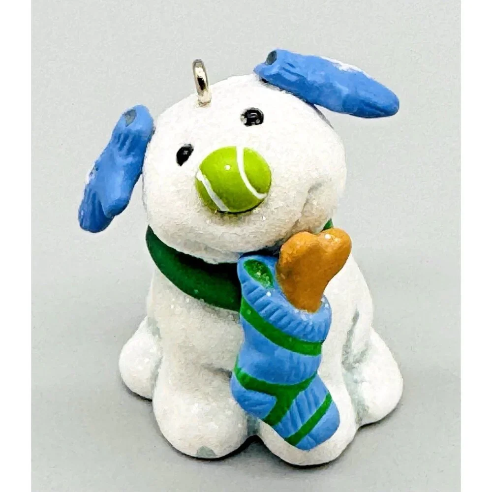 Hallmark Keepsake First Snow Tasty Little Treat Dog Christmas Ornament Lot‎ of 2